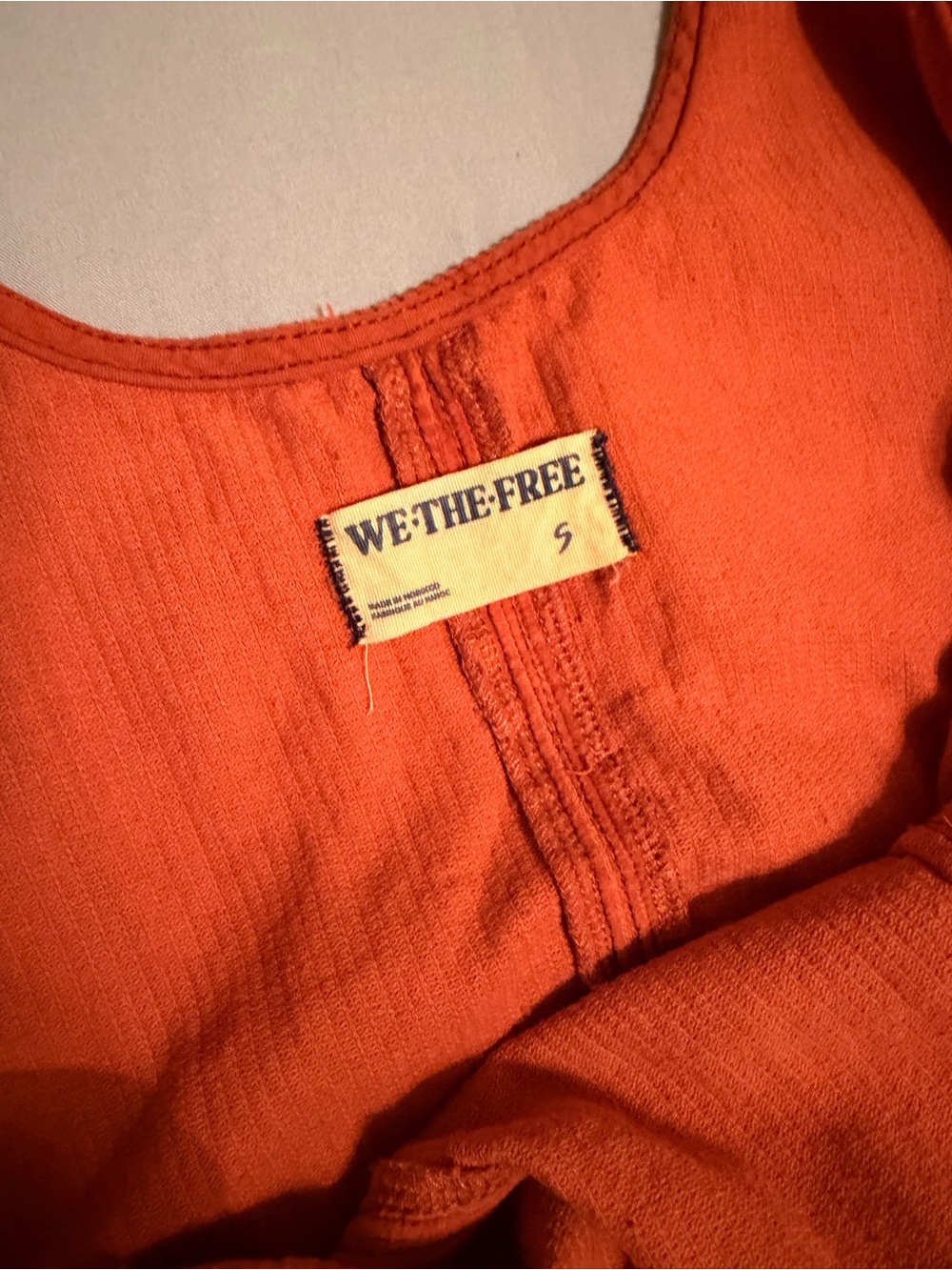 We The Free Orange High Roller Corduroy Jumpsuit Women's Size S - Picture 6 of 7